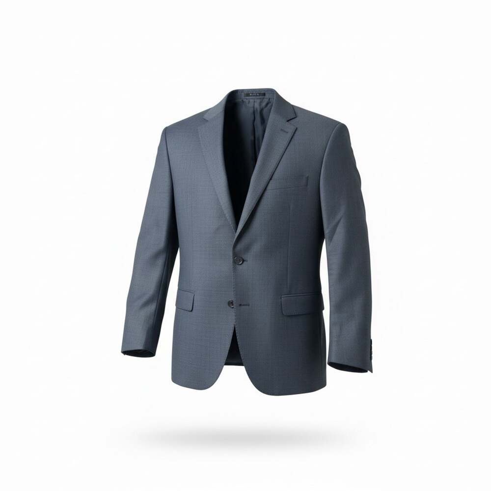 Ralph Lauren Blazer Mens Houndstooth 💯 % Wool Size 46R , 2 Buttons, Blue/Gray